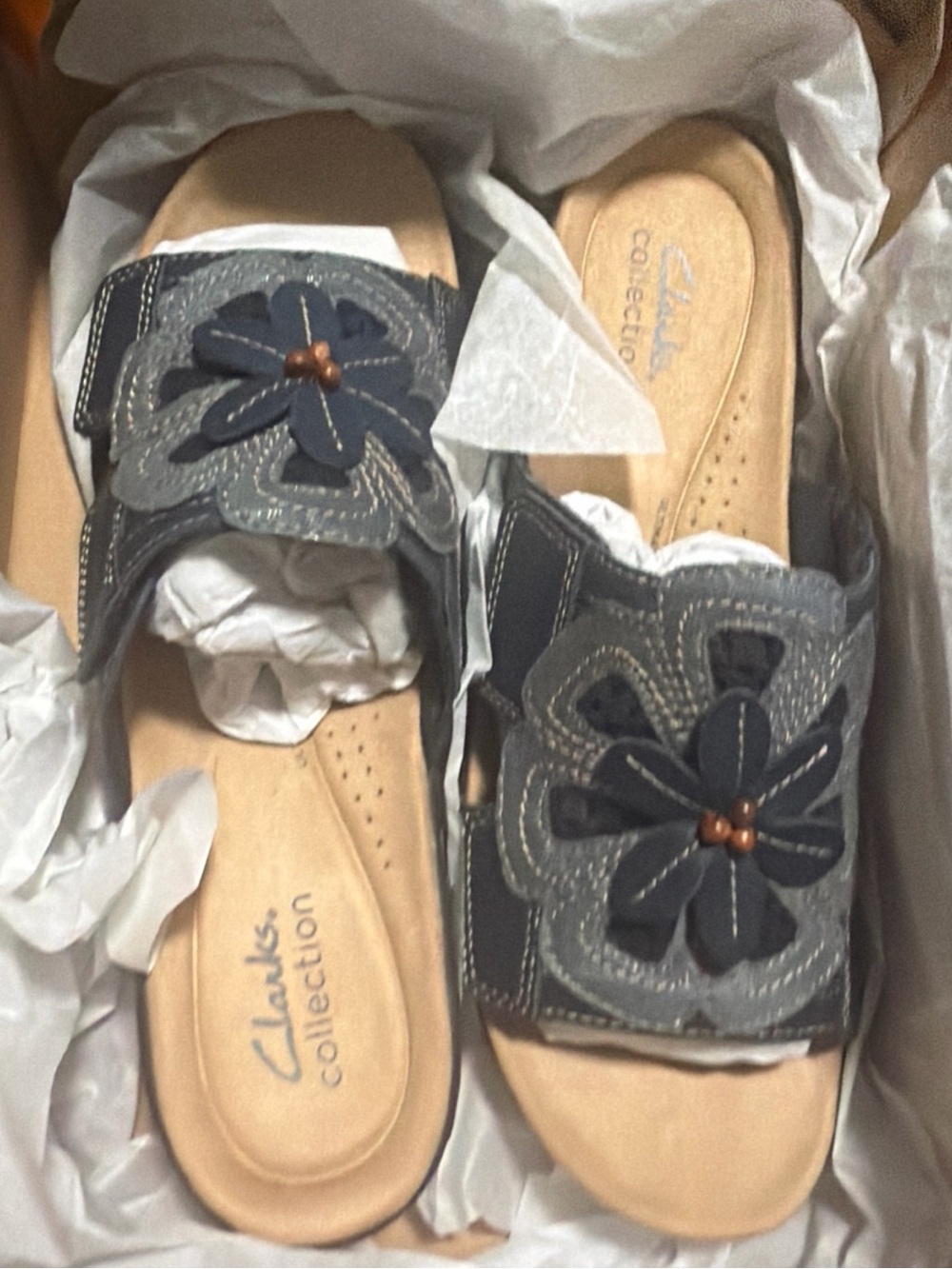 womens clarks sandals size 9 bleu Marine multi